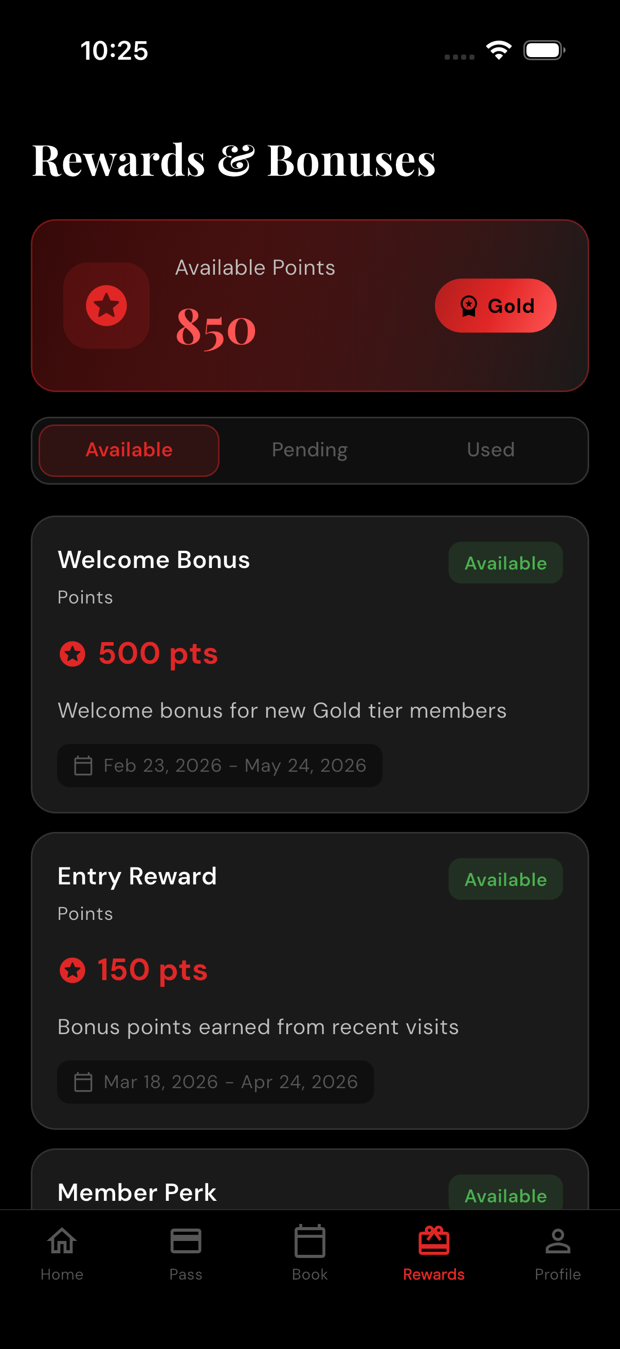 Tier progress screen